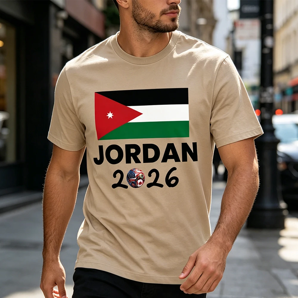 Jordan Flag 2026 Men T-Shirt Cotton National Pride Design for Casual Wear and Gift Idea Graphic T Shirts Men Clothing