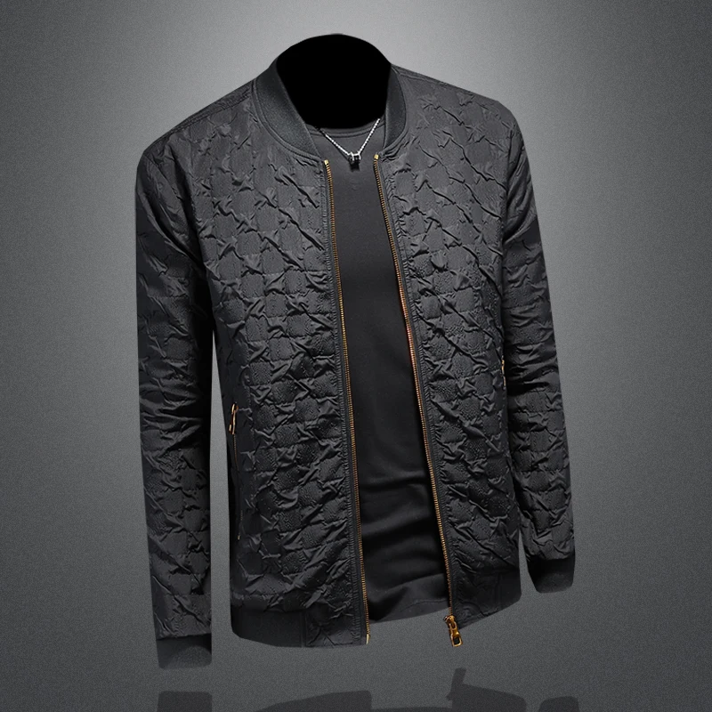 2024 Spring and Autumn men's sports jacket high-quality solid color zipper high-quality jacket men's jacket plus size M-5XL