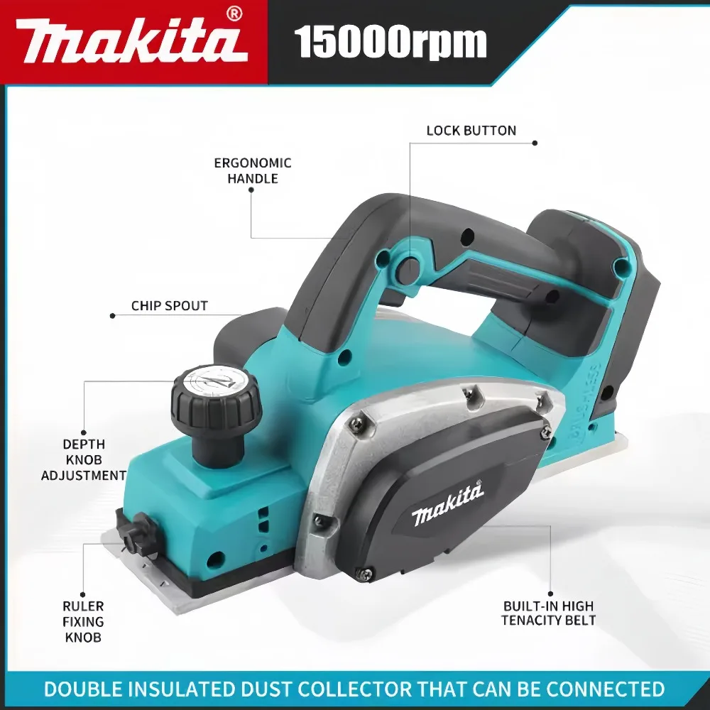 

Аккумуляторный бесщеточный электрический рубанок Makita 18В для деревообработки, с литиевой батареей (батарея в комплект не входит)