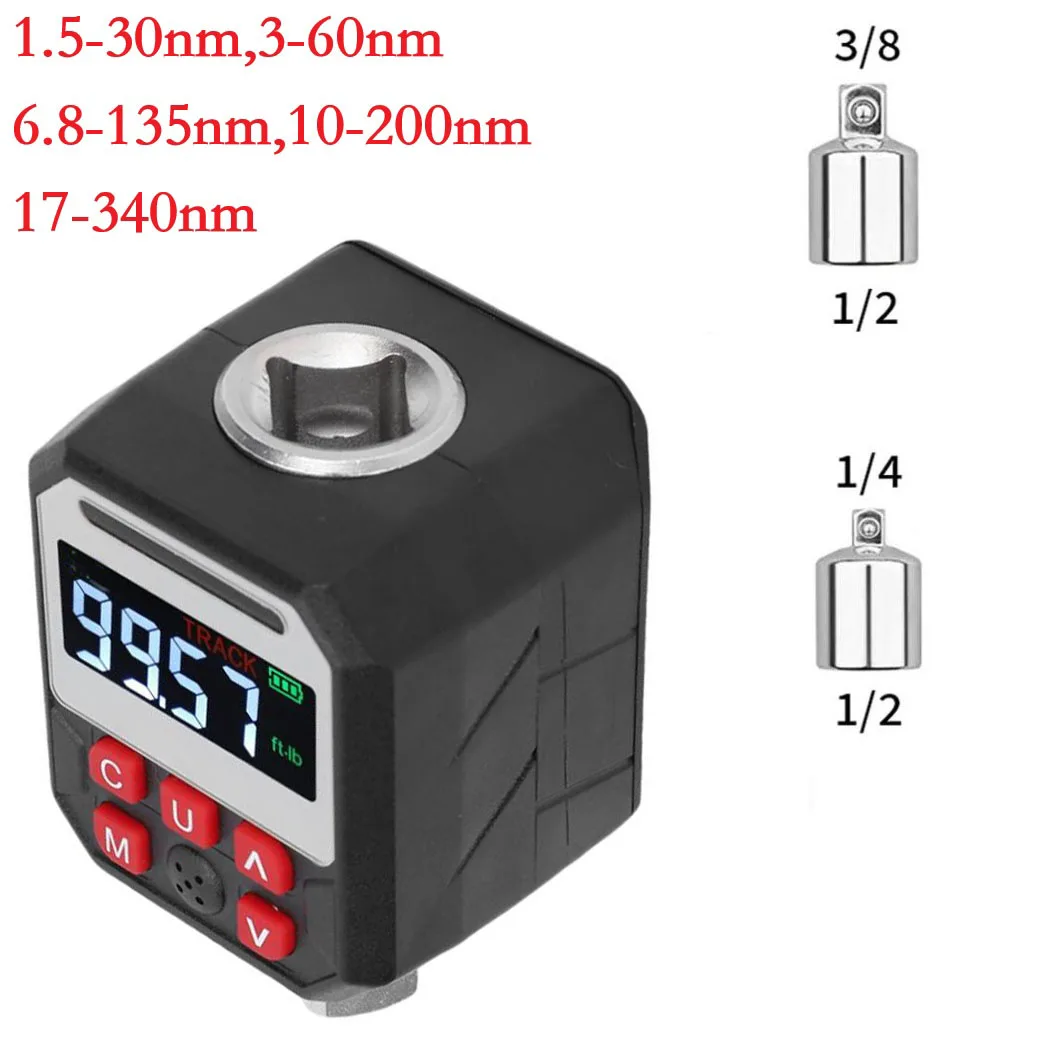 

1PCS 1/2inch Torque Wrench Adapter Torsion Meter With Digital Screen 10-200nm 17-340nm 3-60nm Professional Repair Hand Tools