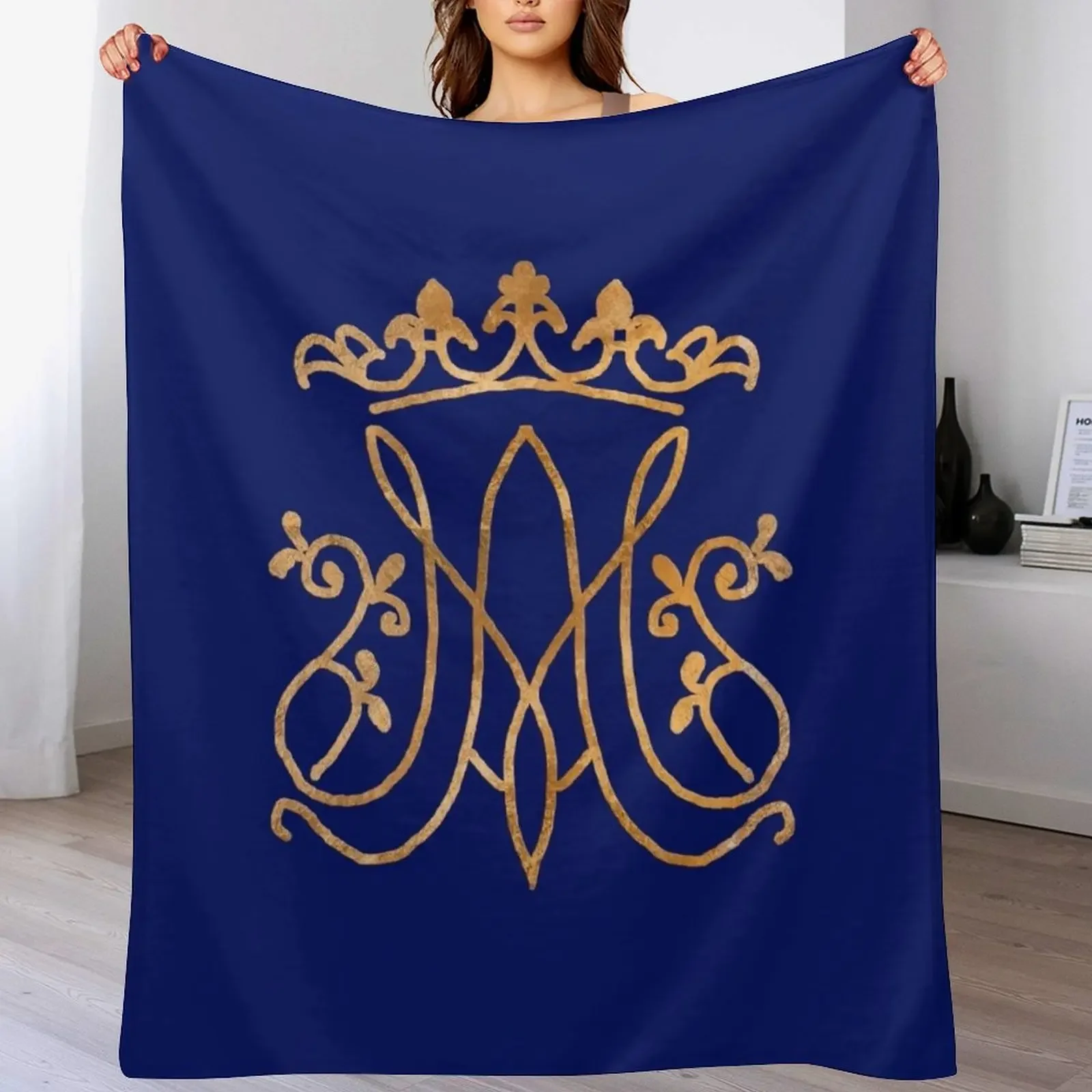 

Ave Maria monogram Throw Blanket Giant Sofa blankets and throws heavy to sleep Custom Blankets