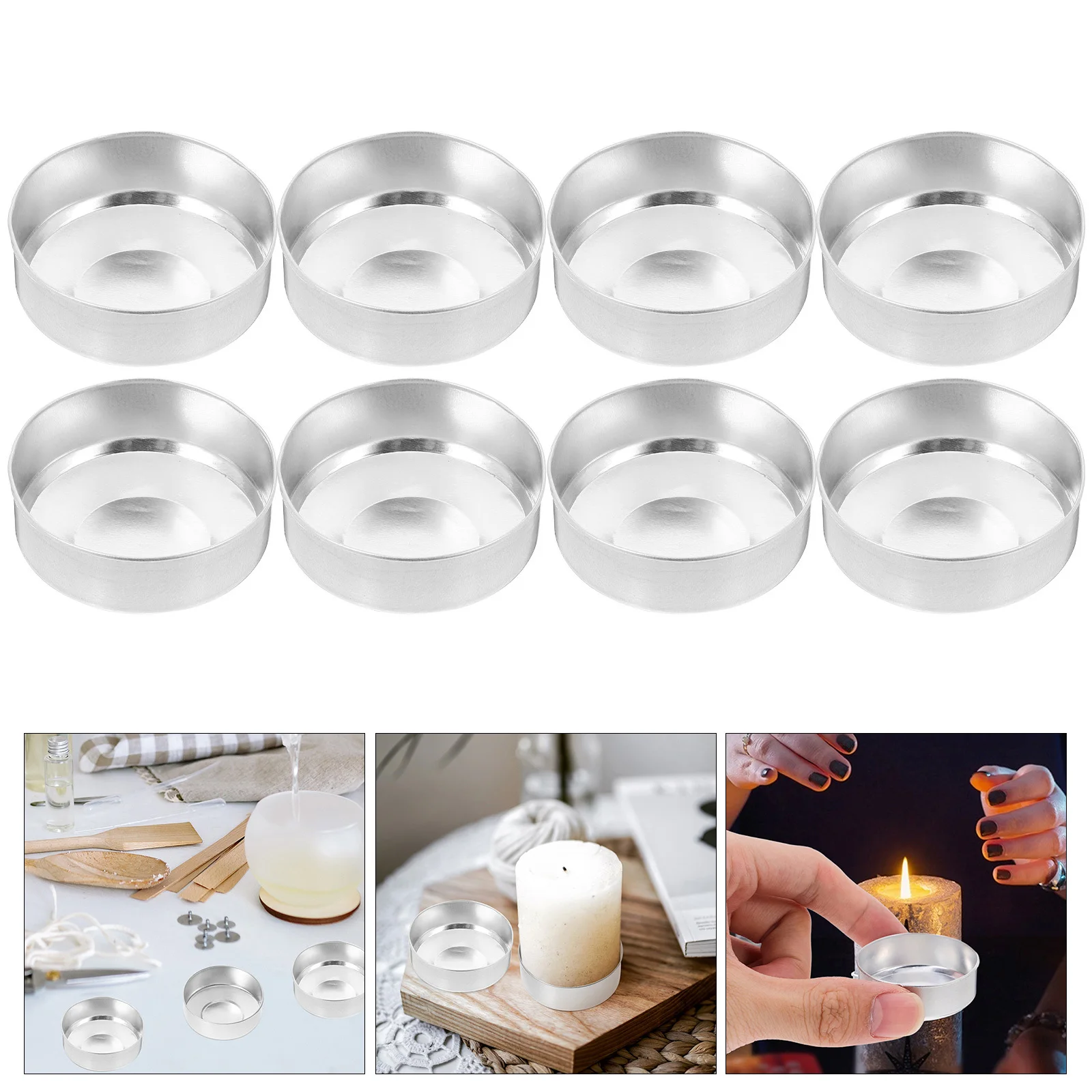 30 Uds. Latas de aluminio para luz de té, tazas vacías para hacer bricolaje, soportes para el hogar, decoración de mesa, bandeja para mesa de comedor
