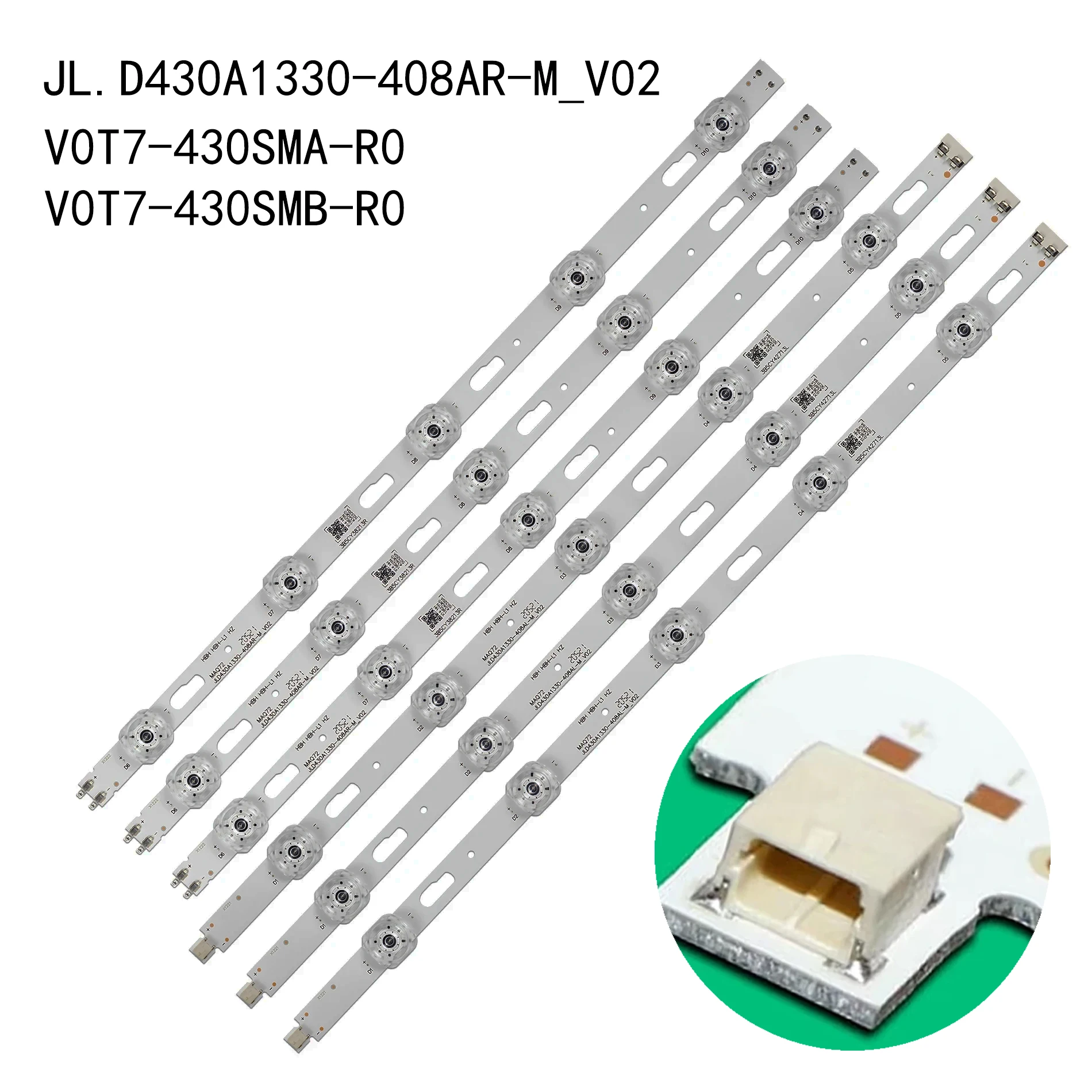 

Комплект светодиодных планок подсветки UN43AU7000F UN43AU7000P UE43TU7540 UN43AU7000 GU43TU8079 UE43TU7170 UE43AU7560 UN43AU7000FXZX