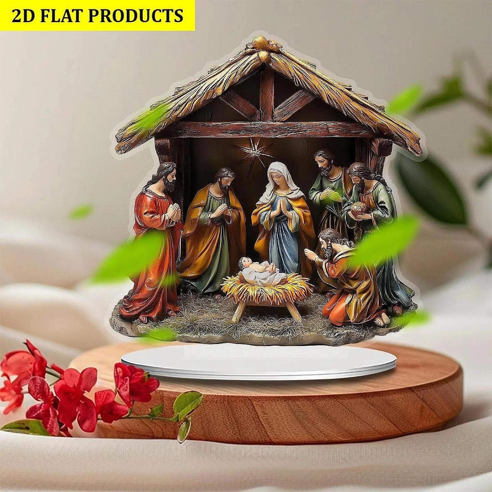مجموعة تمثال عيد الميلاد هدية عيد ميلاد تمثال ولادة يسوع لمكتب غرفة المعيشة رف الكتب قطع مركزية لطاولة المدخل