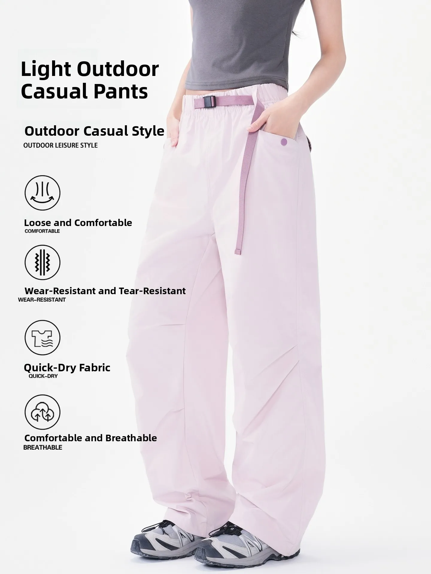 Outdoor Sports Work Pants Quick Dry Loose Casual Paratrooper Trousers Men's Women's American Trendy Brand Color Block Plaid H...