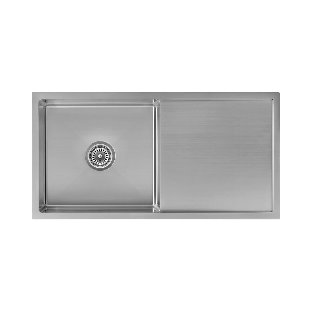 In Top Mount Prep Kitchen Sink with Drainboard UnderMount Stainless Steel Kitchen Sink