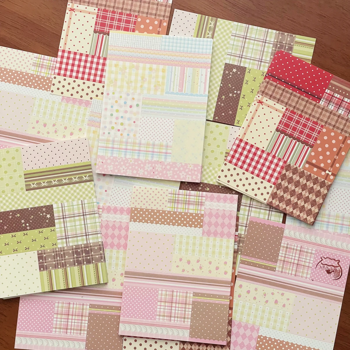 

Patchwork Scrapbook Paper Polka Dot Memo Pad M5 Refill Pages Perforated Background Note Pad Cute Aesthetic Journal Supplies