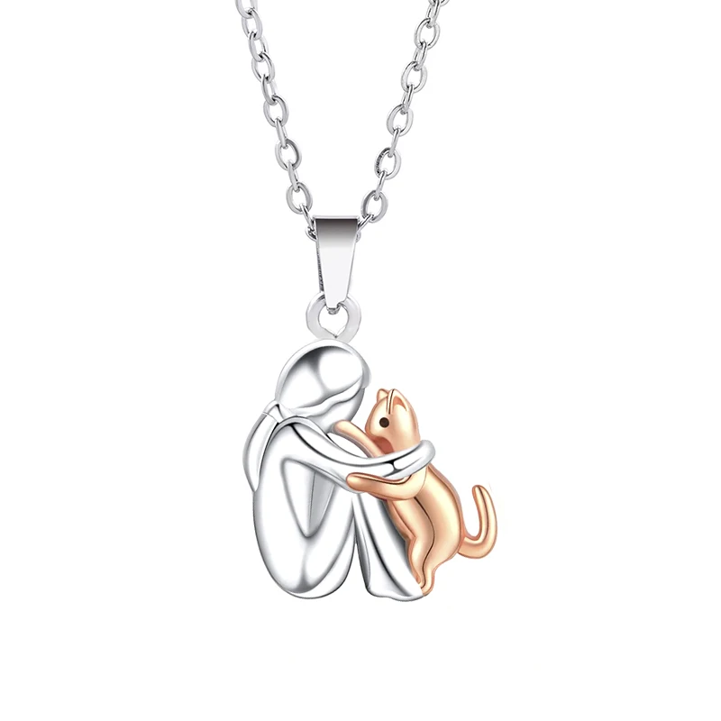 Mode Frauen und Hund Halskette Niedliche Kleine Mädchen Welpen Anhänger Halsketten Tier Haustier Schmuck