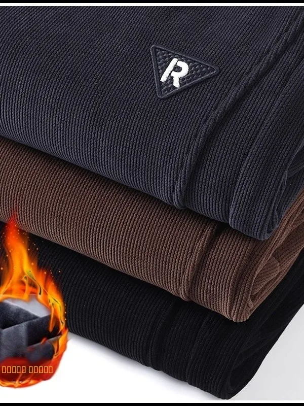 

Men's Fce Lined Thiened Faionable Warm Trousers Autumn Winter New Sle Commute Casual Pants Loose Waist Long Pants