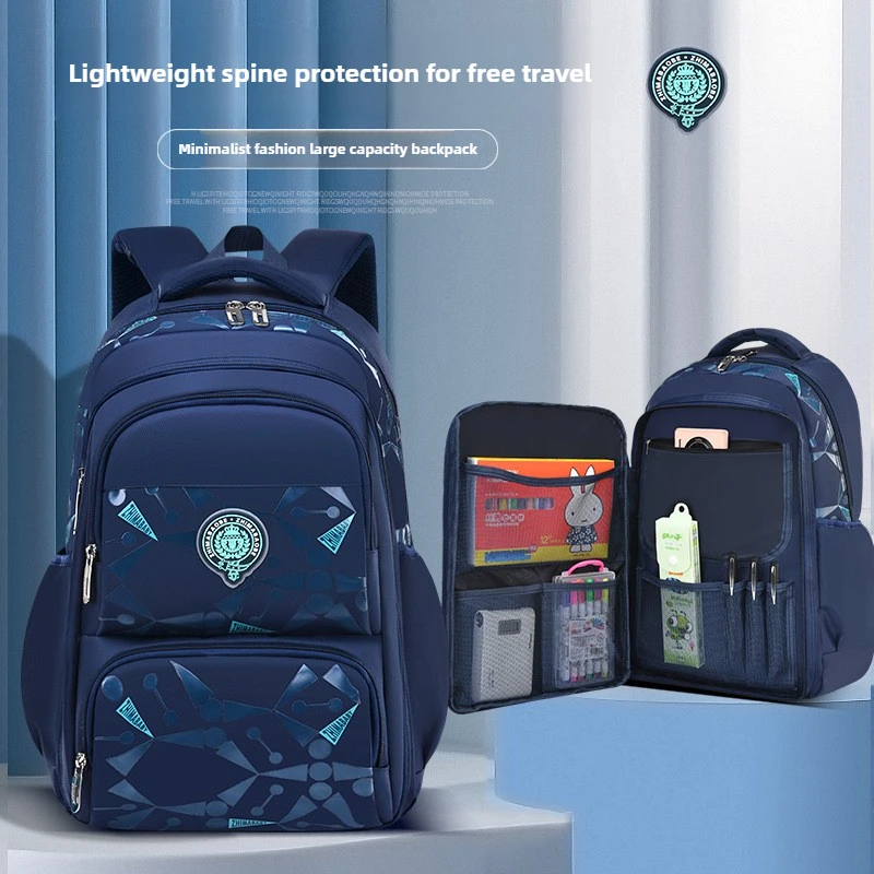 

Trendy Korean Style School Backpack for Elementary Students Grades 1 3 6 with Side Fridge Compartment Durable Kids Bag