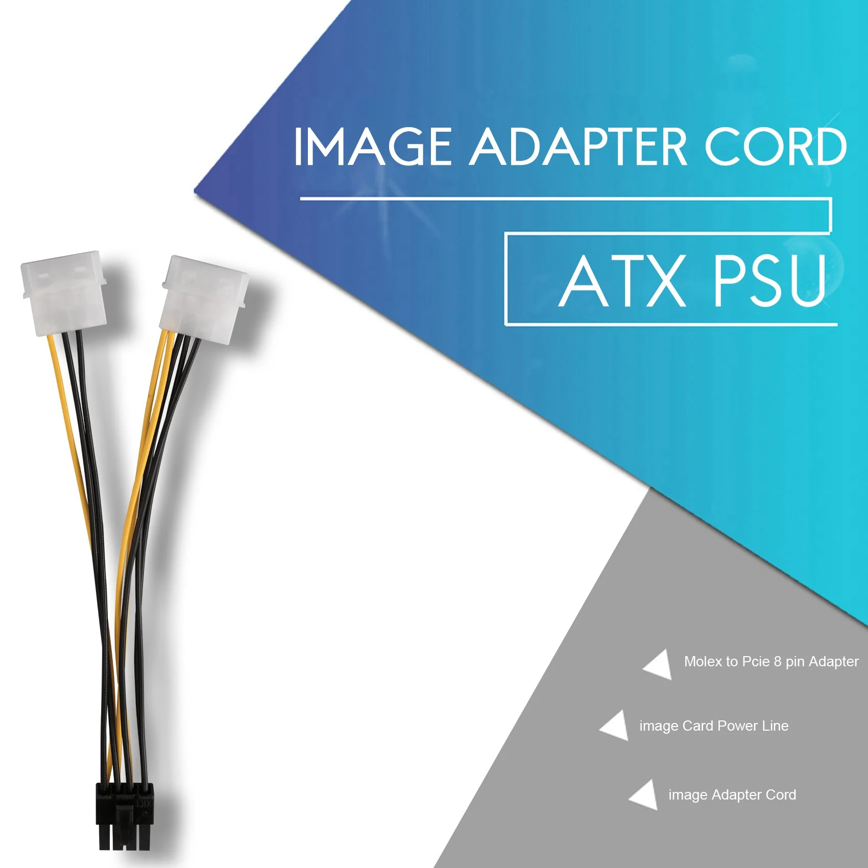 10PCS 2 Molex 4 Pin to 8-Pin PCI Express Video Card Pci-E ATX PSU Power Converter Cable-Molex to Pcie 8 Pin Adapter Cord