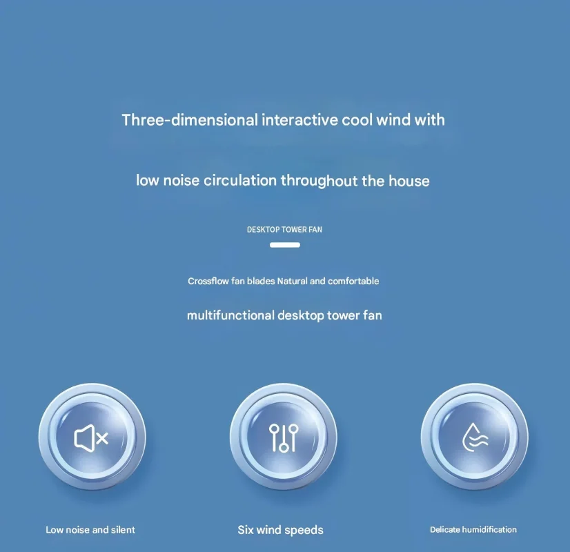미니 USB 증발식 공기 냉각기 - 6단, 저소음, 에너지 효율, 휴대용, 사무실, 여행 및 캠핑용