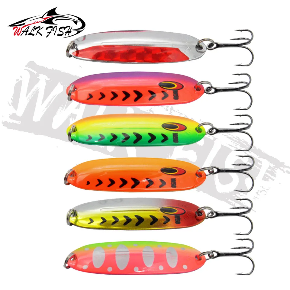 WALK FISH 7g Metal Jigging Spinner łyżka zanętowa twarde przynęty cekiny hałas błyskotka sztuczna przynęta zestaw haczyków Swimbait