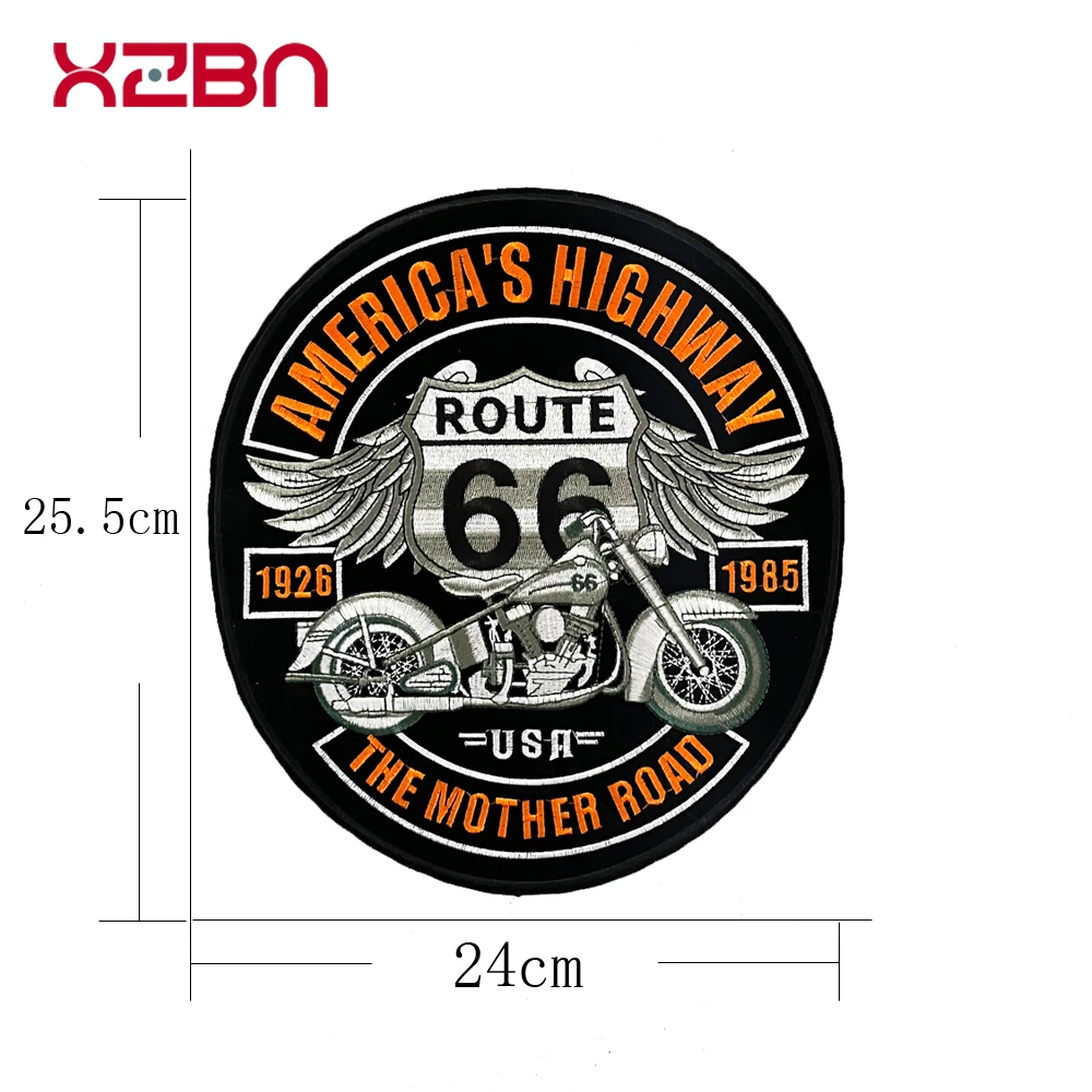 Route 66 USA matka droga łatka haftowana naklejki motocykl kurtka kamizelka wzór do naszycia 24*25.5CM