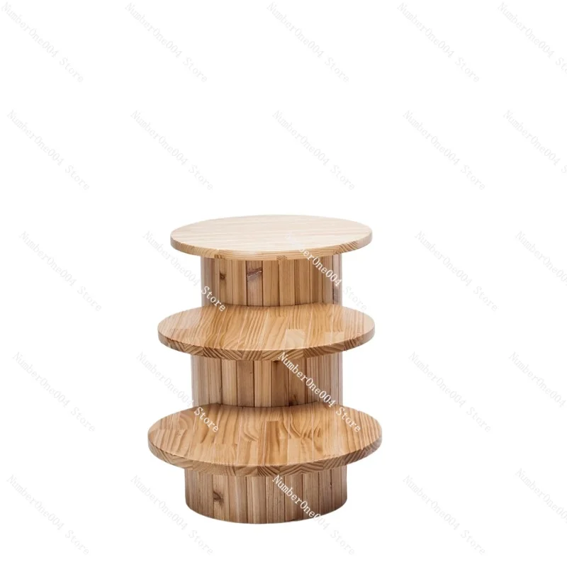 

Торговый остров-витрина из соснового дерева для кондитерских изделий, хлебобулочных изделий и выпечки, с мягкой обивкой