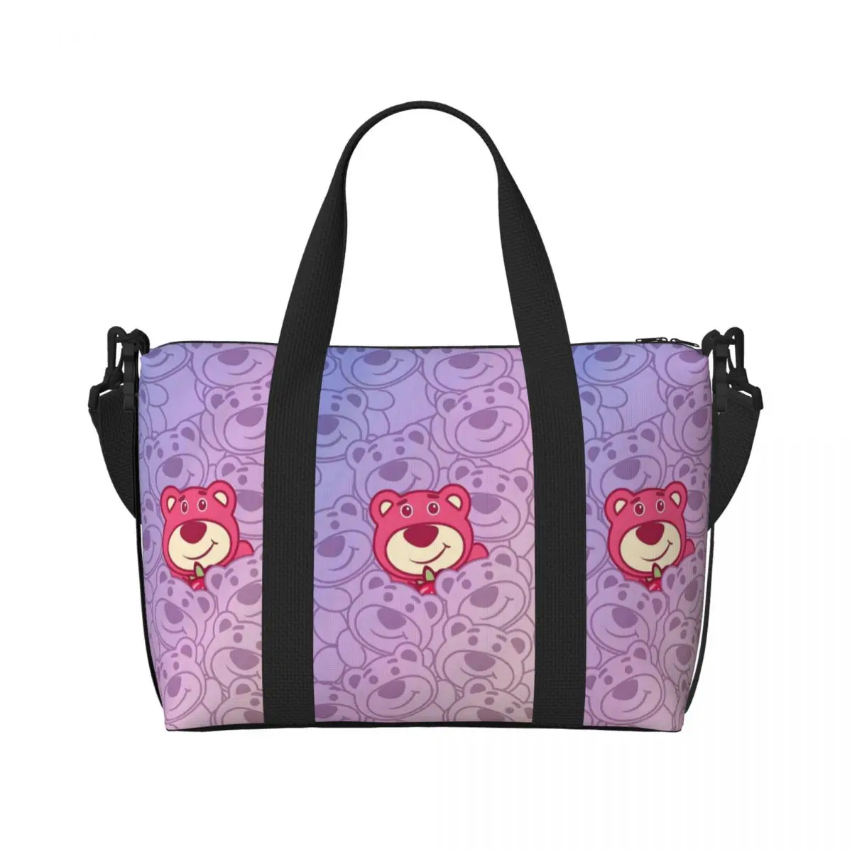 

Женская пляжная большая сумка Lotso на заказ с большим отделением и рисунком медведя, пляжные дорожные сумки для спортзала