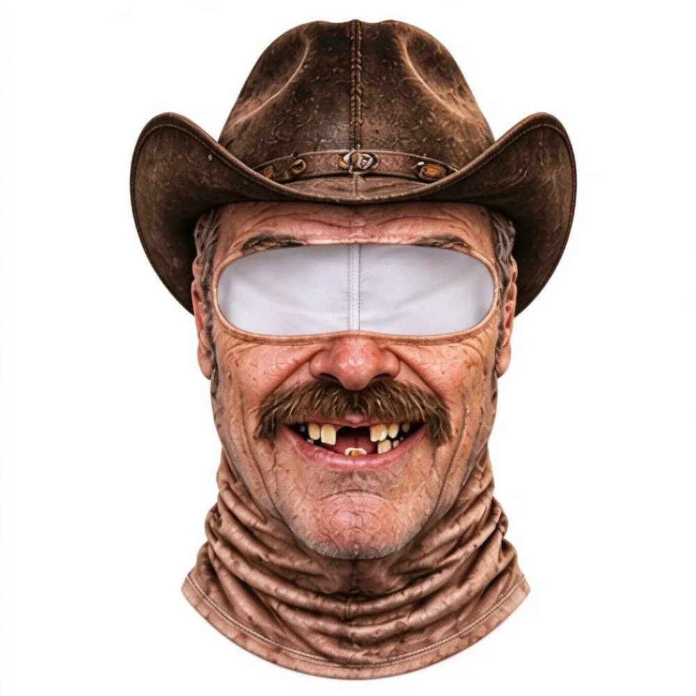 Realistic Print Realistic Face Dralon Warm Mask Full Face Coverage 3D Printed Design Full Face Neck Gaiter Reusable Fabric