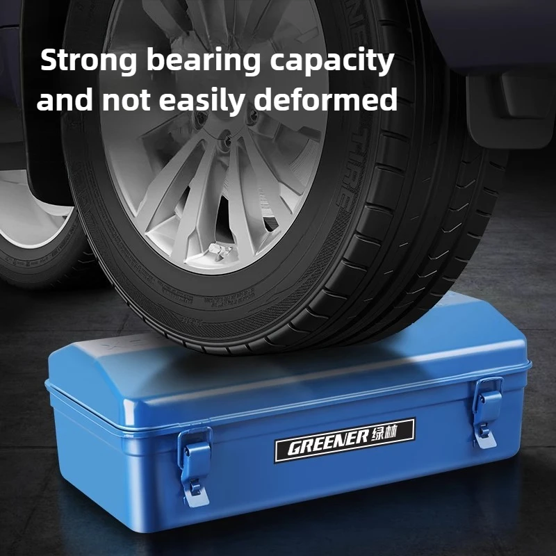 철 도구 상자 하드웨어 두꺼운 보관 도구 케이스 다기능 휴대용 자동차 수리 자동차 도구 주최자 가정용 도구 상자