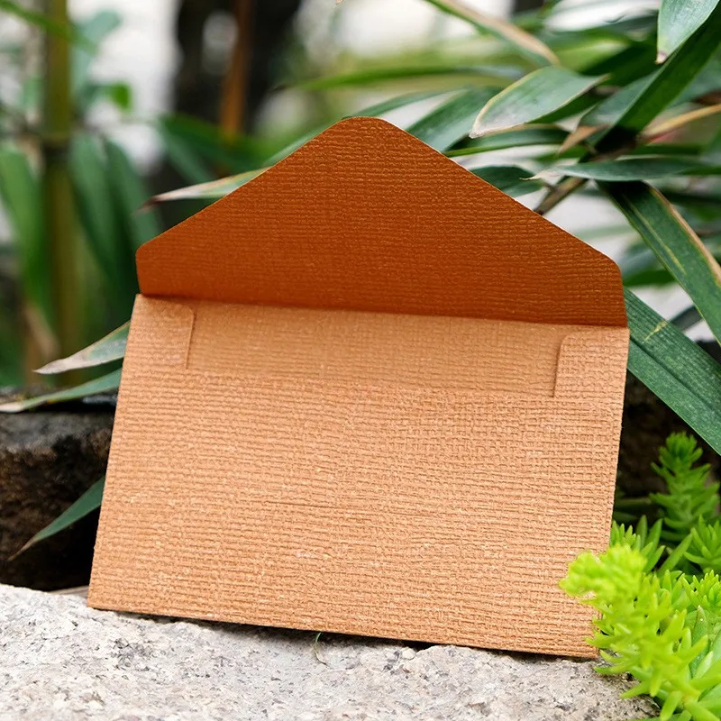 20Pcs 70x105mm Creative Linen Textured Triangle Envelope Retro Paper Envelopes Wedding Invitation Envelopes Card