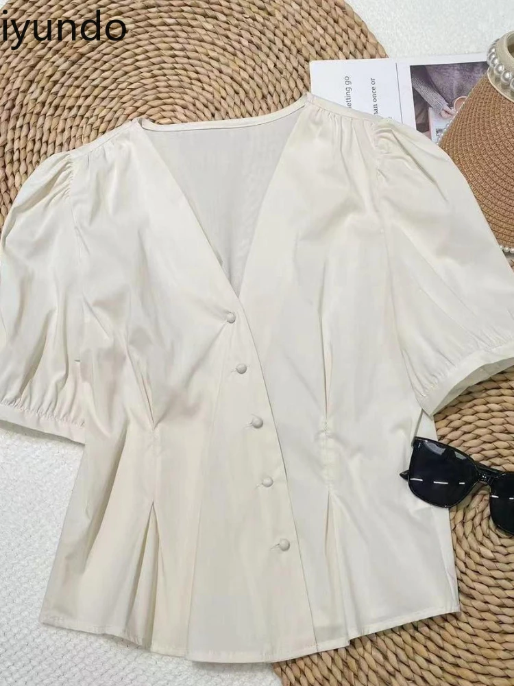 

Plus Size Women's V-neck Blouse - Flattering Fit Minimalist Asymmetrical Tapered Waist Shirt Versatile Chic Top for Casual