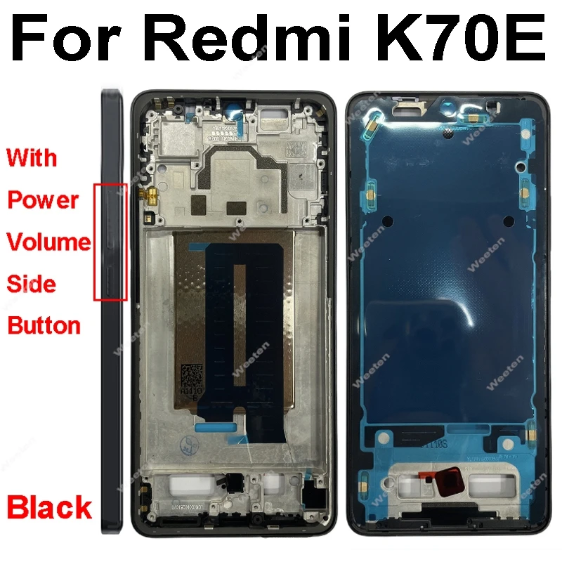 ل Xiaomi Redmi K70 K70E Pro شاشة الكريستال السائل غطاء إطاري الشاشة مع أزرار جانبية الكابلات المرنة الأوسط غطاء إطاري حامل الحافة أجزاء #5