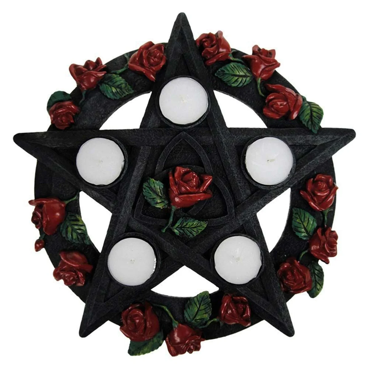 Rose Plate Retro Candlestick Ornaments, Five-Pointed Star Candlesticks, Tarot Ornaments, Resin CAU30ts