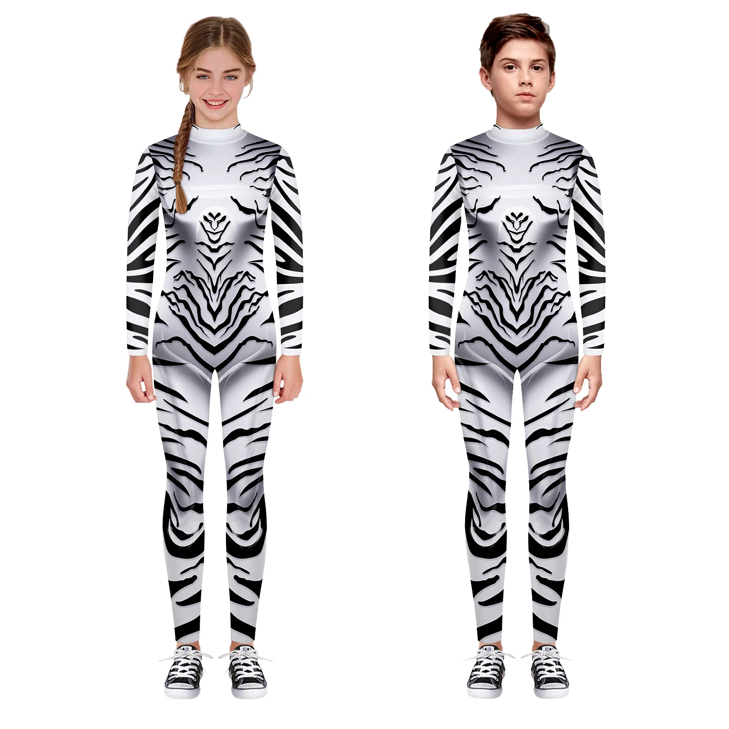 Kids Children Cosplay Costumes Leopard Printed Jumpsuits Boys Girls Tiger Bodysuit Dragon Peacock Suit for Party Performance