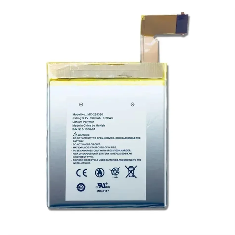 890mAh Tablet Battery For Amazon Kindle 4 5 6 515-1058-01 MC-265360 D01100 S2011-001-S DR-A015, MC-265360 (Metal version)