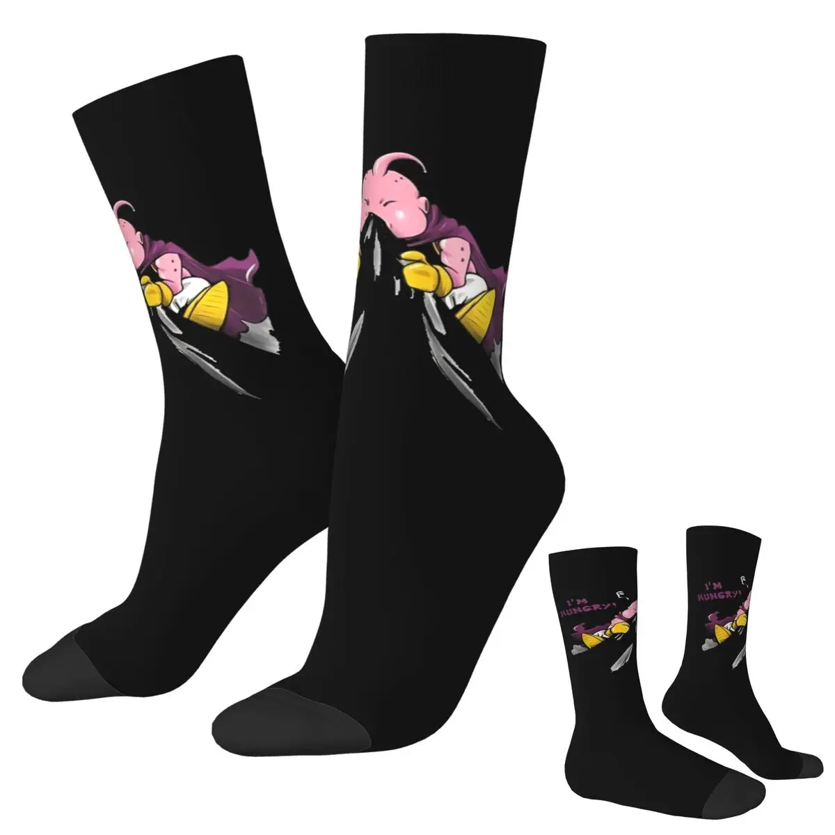 

Милые носки Majin Buu Hungry, впитывающие пот чулки в стиле Харадзюку, всесезонные длинные носки, аксессуары для унисекс, рождественские подарки