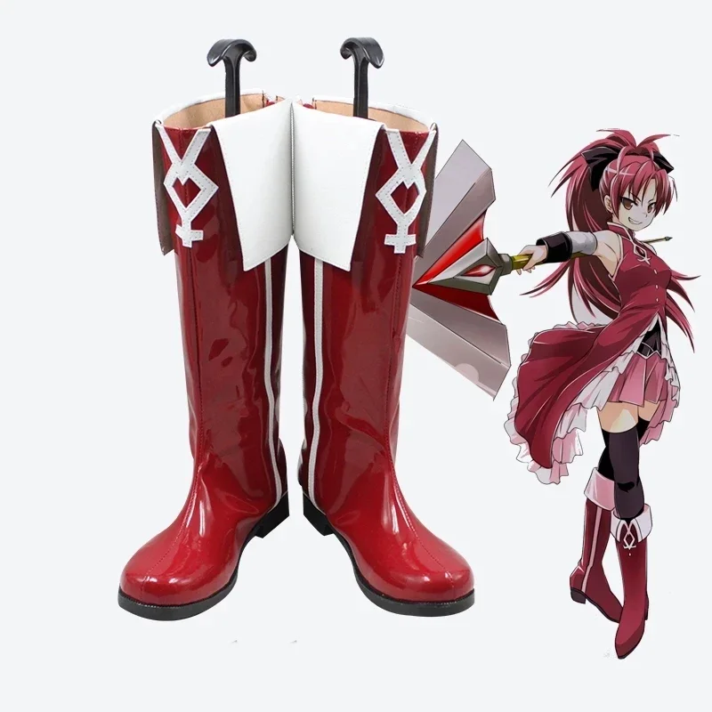 อะนิเมะ Puella Magi Madoka Magica Kyoko Sakura คอสเพลย์เครื่องแต่งกาย Madoka Magica Sakura Kyouko รองเท้าวิกผม PROP สําหรับผู้หญิงฮาโลวีน MS2