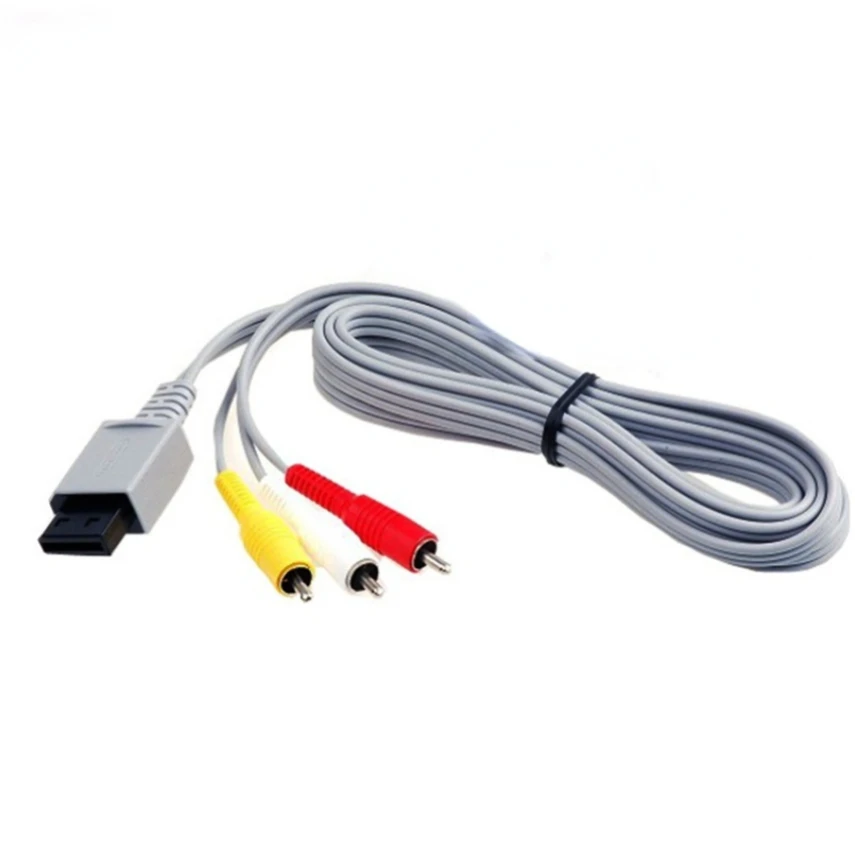 

30pcs 1.8m Component Audio Video Cable For Nintendo Wii Console Gold Plated Composite 3RCA Wire Cord