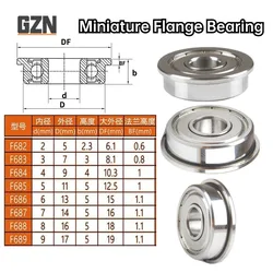 5pcs  Miniature, Mini, Flange Bearing F683 684 685 686 687 688 689ZZ F694 695 696 697 698 699Z Precision High Speed