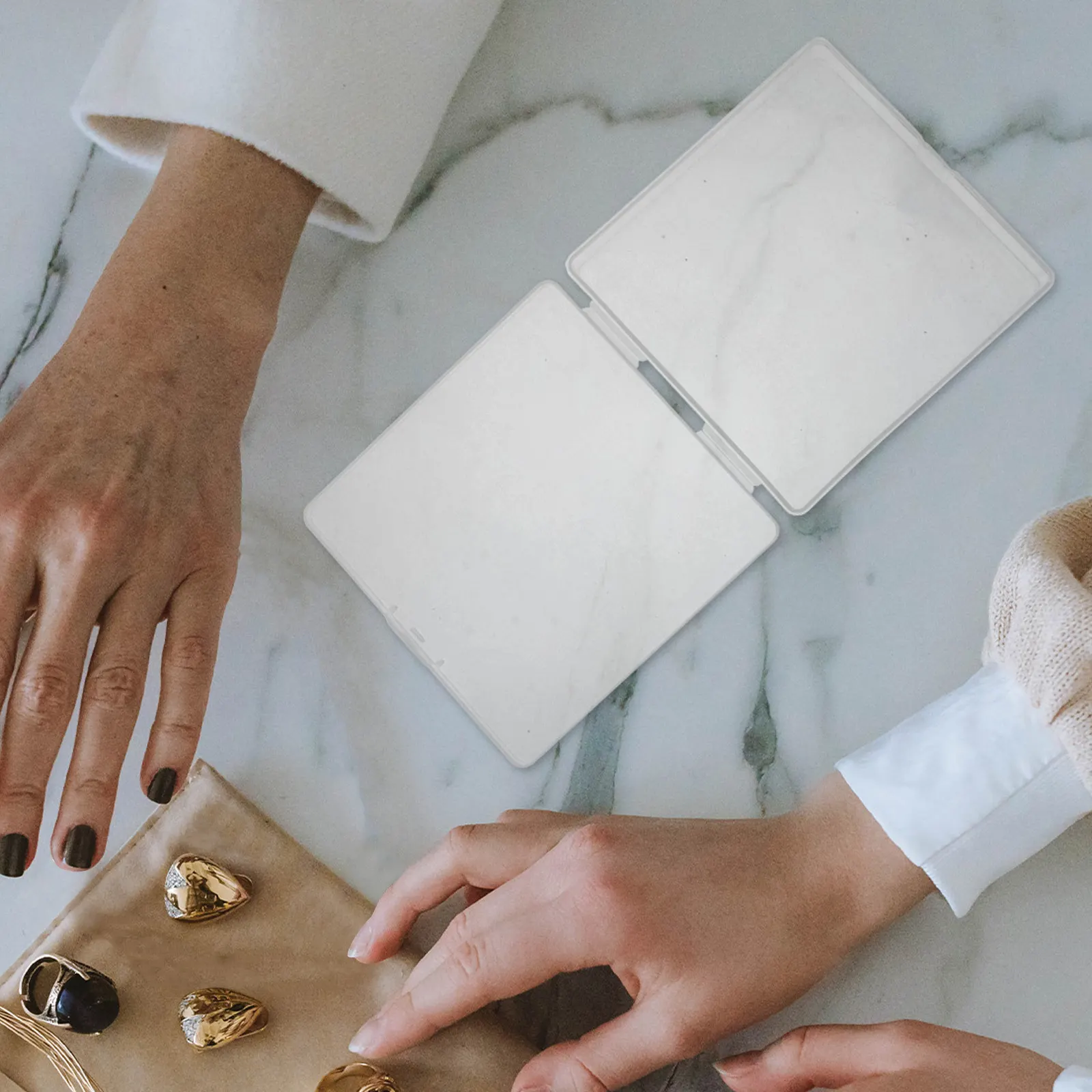 

Набор из 10 прозрачных коробок для хранения украшений: квадратный дизайн для колец, серег, ожерелий, браслетов, пылезащитный пластиковый органайзер