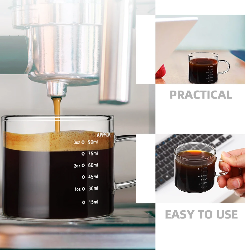 

Clear Glass Measuring Cup for Coffee Milk Water Baking Tool Heat Cold Resistant Smooth Surface Easy Clean Home Office