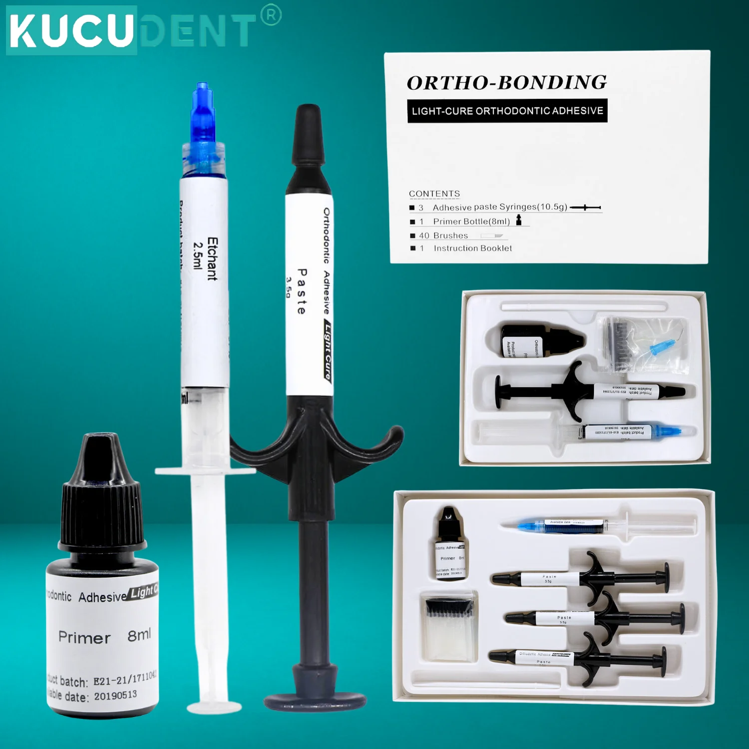 

Dental Orthodontic Adhesive Kit Light-cure Bonding Glue for Orthodontic Bracket Braces Buccal Tube Crystal Decoration Tooth