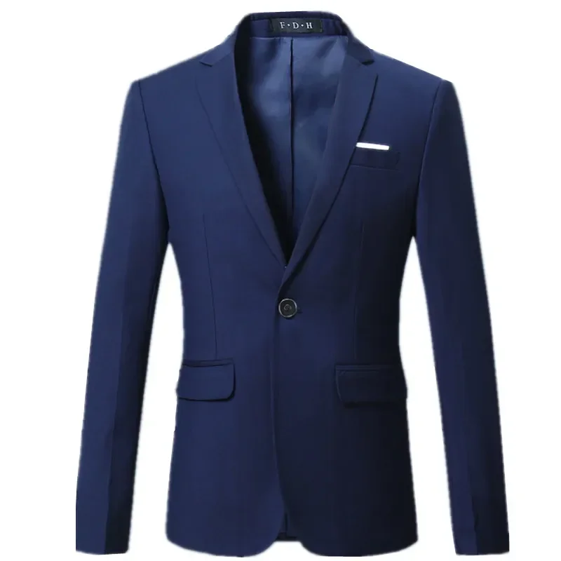 Traje de negocios informal para hombre, Blazer de un solo botón, chaqueta, abrigo, 10 colores, M-6XL, 2023