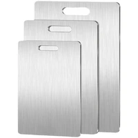 3PCS Stainless Steel Cutting Board - Heavy Duty Double-Sided Chopping Board for Meat, Vegetables, Dough Kneading & Kitchen Prep 5