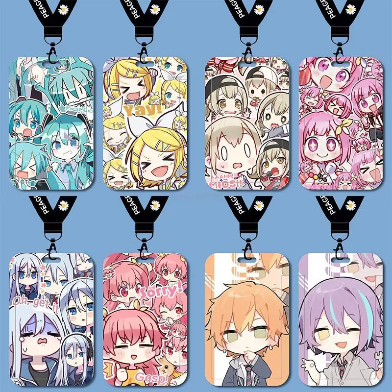 Hatsune Miku Cartoon Card Holder Project Sekai Colorful Stage Kagamine Rin Len Megurine Luka Student Campus Card Bus Card Holder