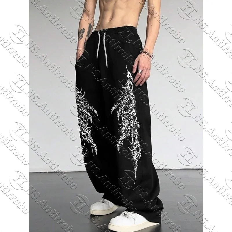 Gothic dark style men's casual sports jogging pants fashion trend sports long wide leg pants men clothing baggy pants