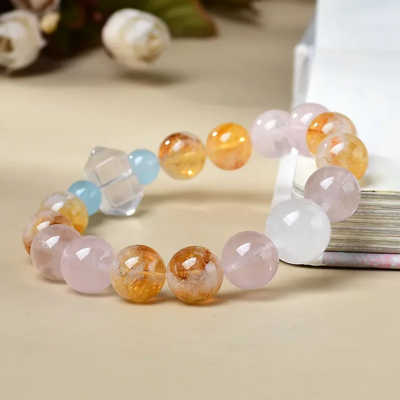 

Natural Crystal Yellow Acer Duobao Bracelet Women's Light Luxury Fashion Lucky Bracelet, Original Design