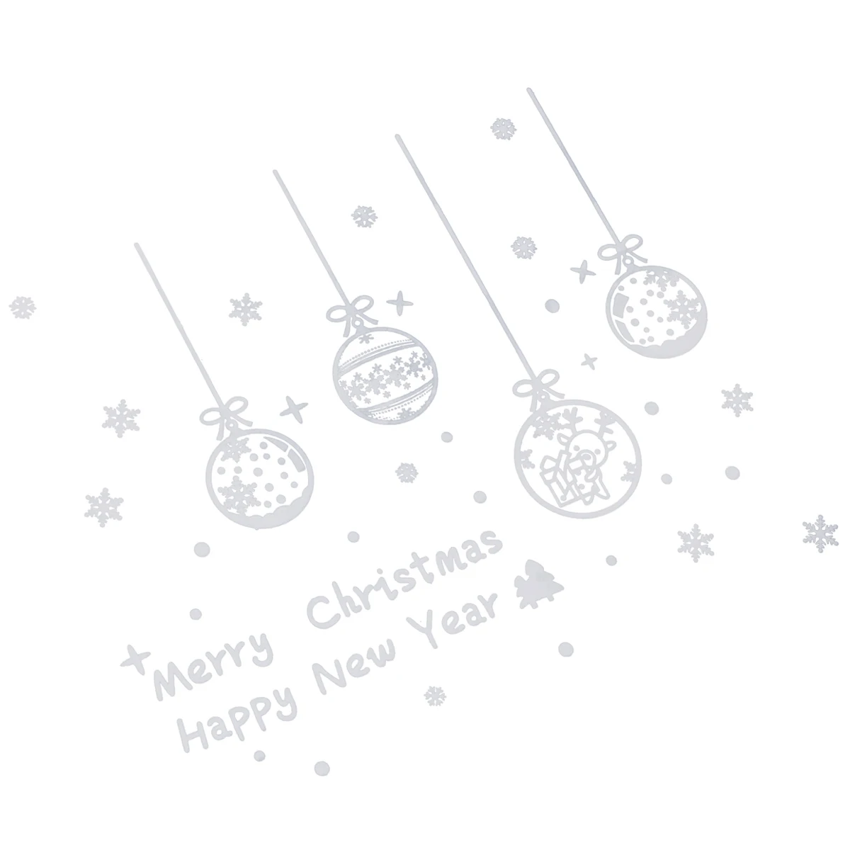 

Christmas Ball Stickers Gold Snowflake Tree Decoration Removable Vinyl Wall Decor Holiday naments Window Clings