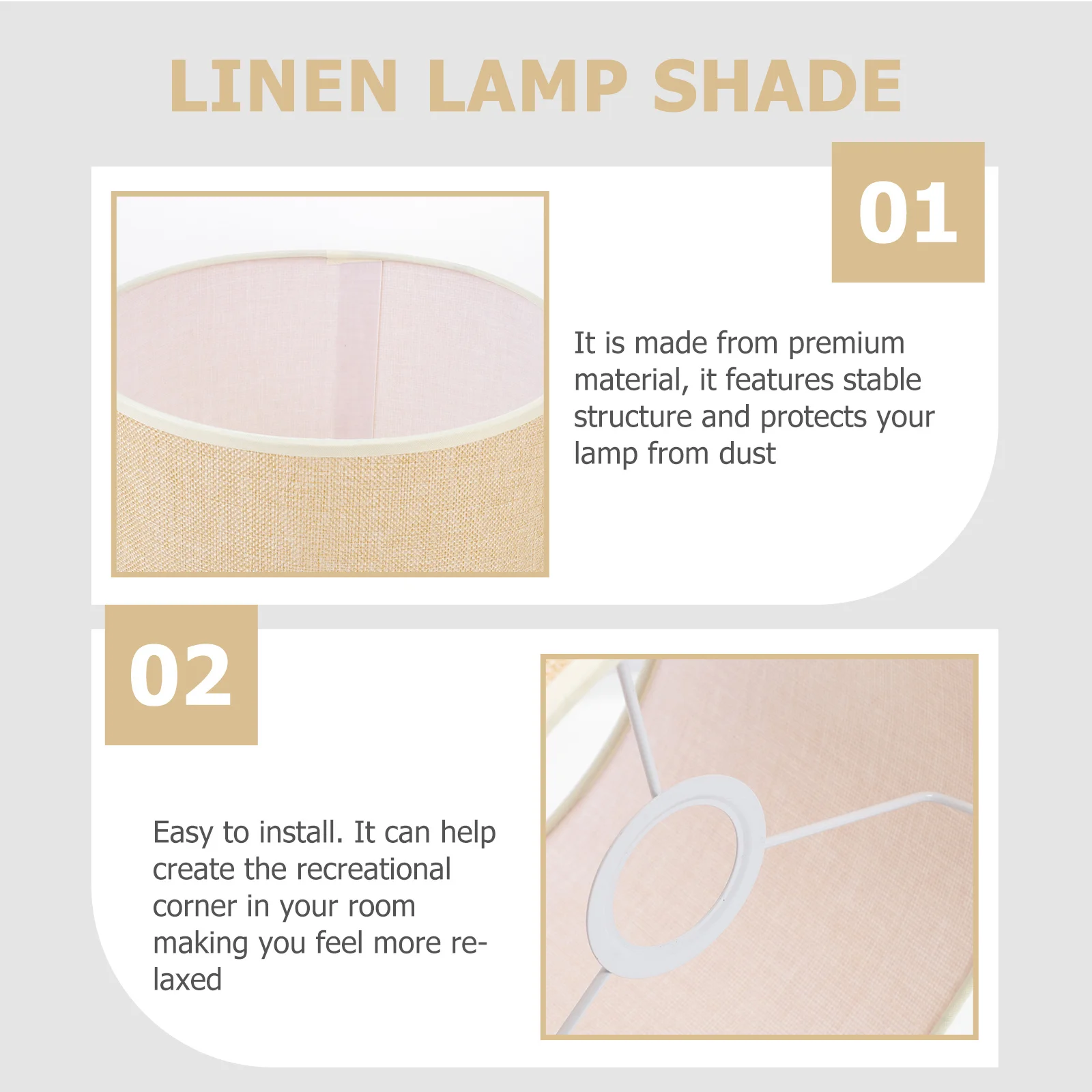 

1 шт. абажур из льняной ткани, премиум-класса, цилиндрический, для декора дома, спальни, гостиной, современный, устойчивый