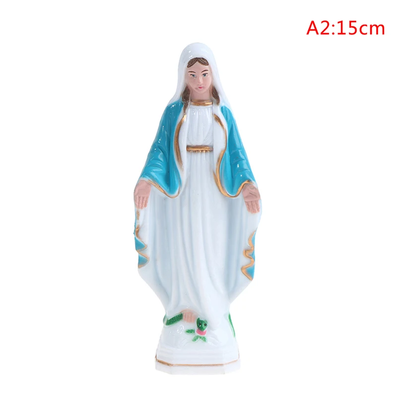 

1Pcs European Style Plastic Catholic Mary Statue Madonna Handmade Virgin Mary Statue Jesus Home Decor Gift