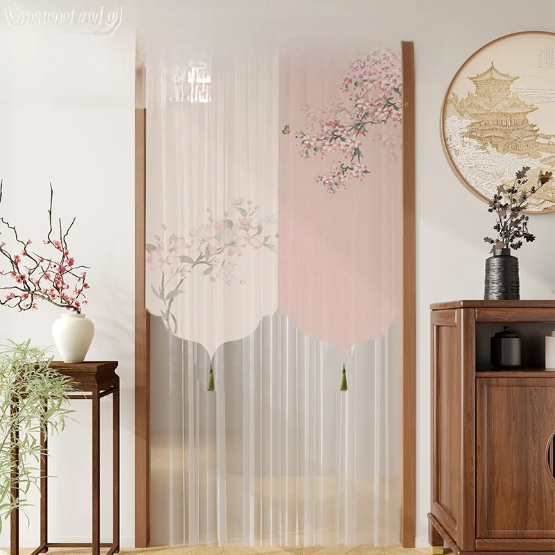 

New Chinese Sle Mosquito Proof Door Curtain Lace Partition Privacy Protection Home Use No Punching Required All Season