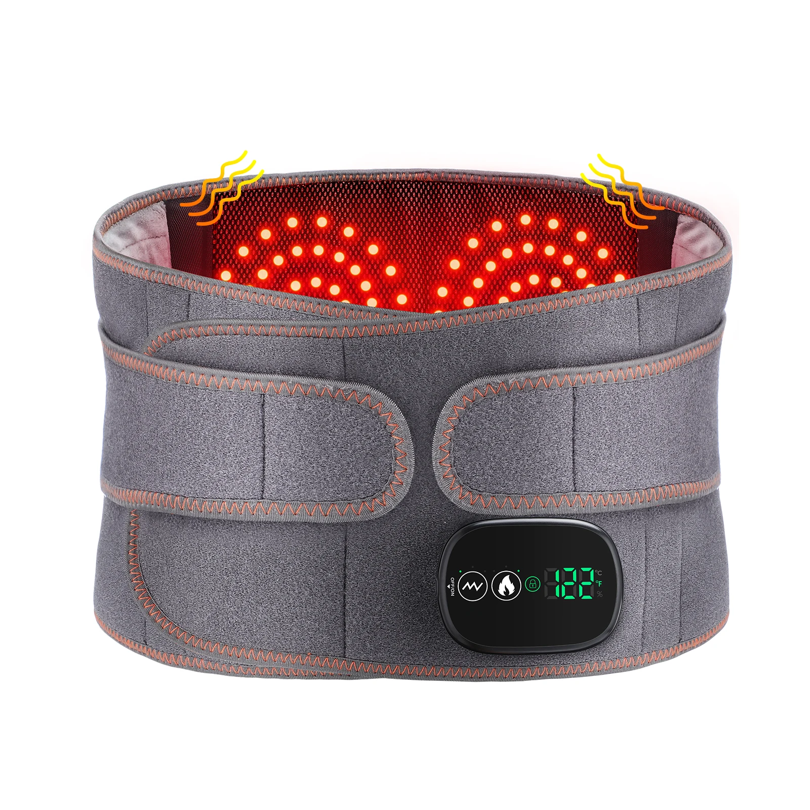 Electric Heating Belt Waist Massager Vibration Red Light Hot Compress Physiotherapy Lumbar Back Support Brace Pain Relief Tools