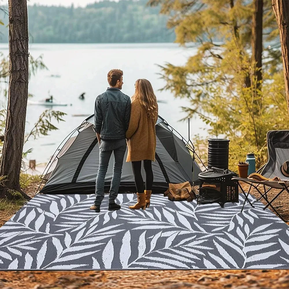 

Outdoors RV Patio Backyard Desk Rug Plastic Straw Rug Large Floor Mat for Picnic Beach Trailer Camping moisture-proof anti-aging