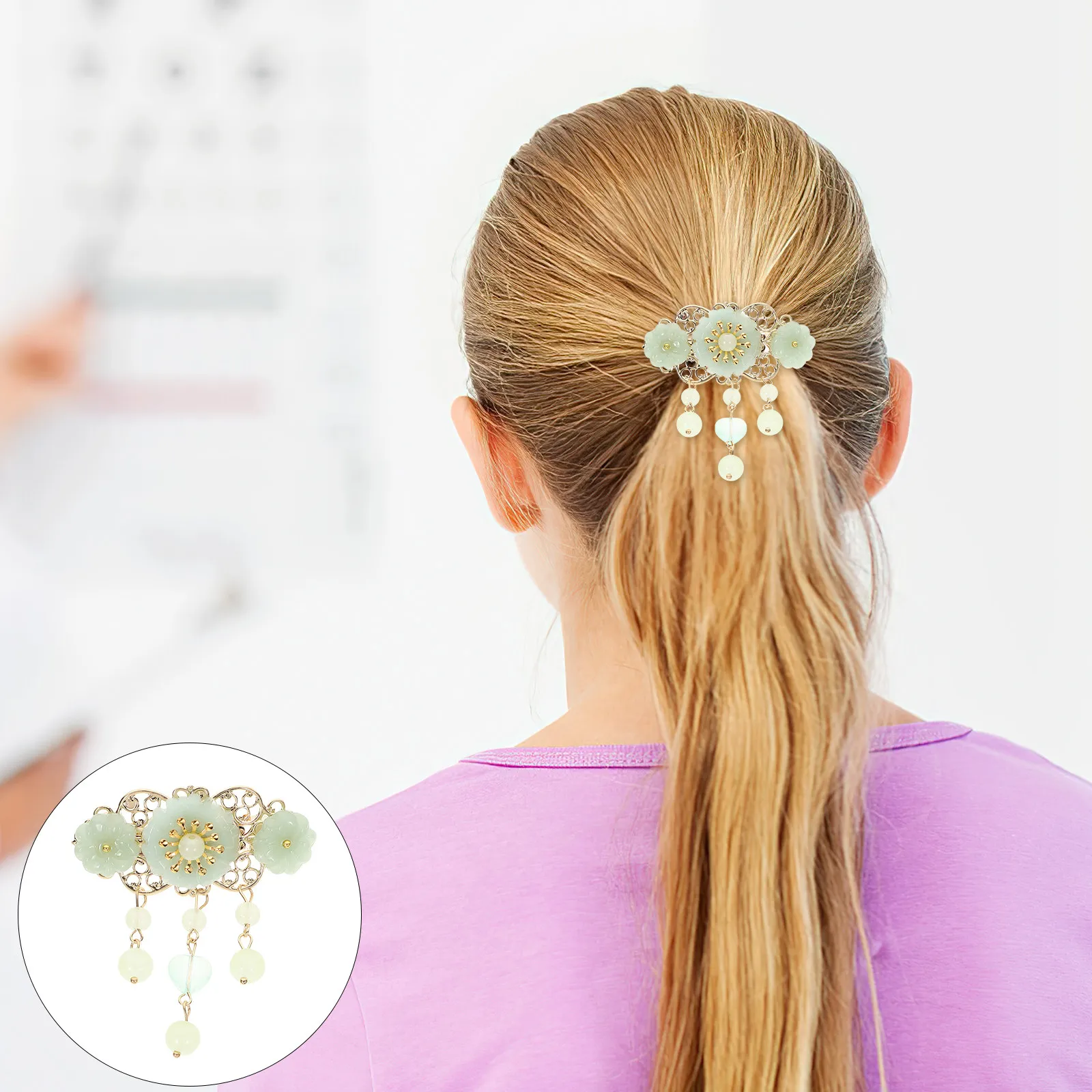 

1Pcs Delicate Hair Clip Elegant Retro Design for Hair Styling Bang Clamp Ponytail Fixation Chic Headdress Wedding Supplies