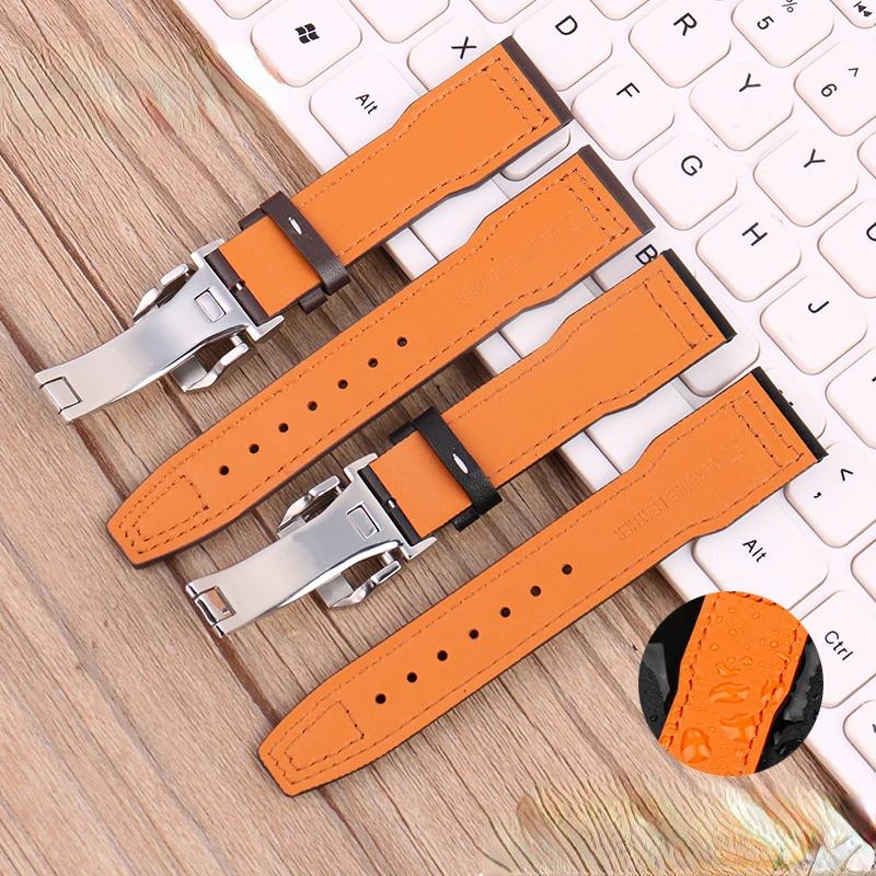 Genuine Leather Watch Strap for IWC Pilots Little Prince Male Mark 18 Big Fly Portugal Soft Comfortable Watchband 20mm Wristband