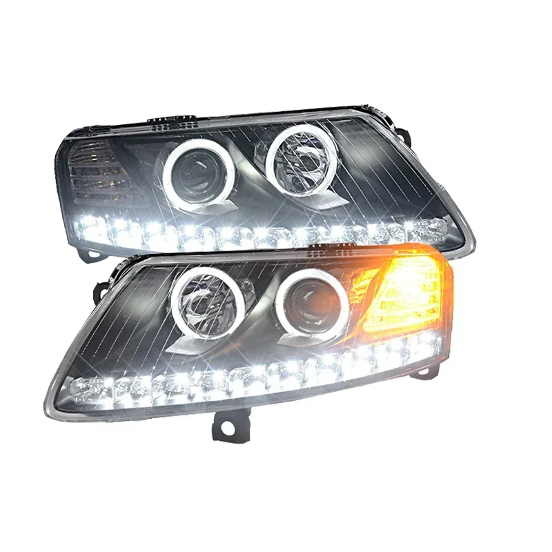 For Audi A6 Headlights C5 C6 LED Front Lamp DRL Hid Option Bi Xenon Head Lamp 2005-2011 Year Auto Accessories