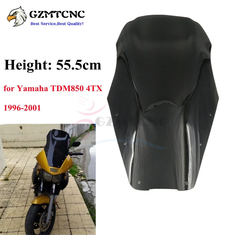 55.5cm Raised Windscreen for Yamaha TDM 850 4TX 1996-2001 Windshield Visor Viser Deflector 96-01 TDM850 Wind Touring Screen